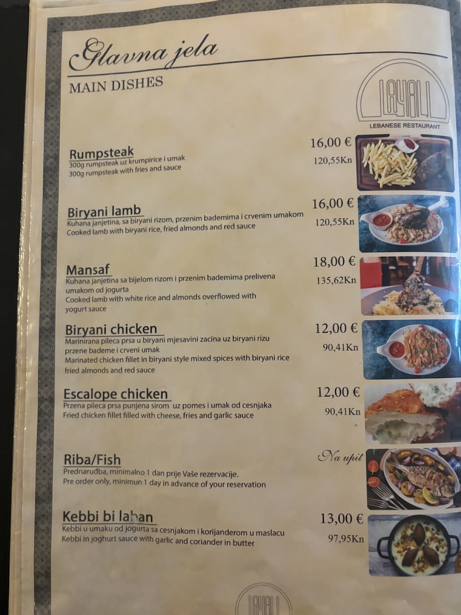 Layali Lebanese Restaurant Menu - Image 2